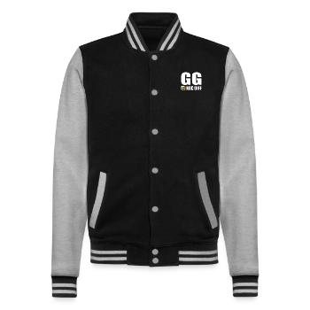 GG Adc Diff Gamer Gaming - College-Sweatjacke - Schwarz/Grau meliert - Vorne - Nik (191cm) & Marisol (170cm)