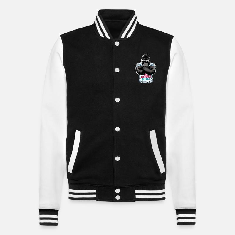 Keine Bilder bitte - College-Sweatjacke - Schwarz/Weiß
