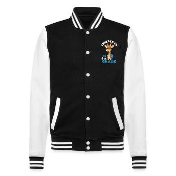 Mis à niveau en 4e année - Girafe drôle - Veste Teddy - noir/blanc - Devant - Nik (191cm) & Marisol (170cm)