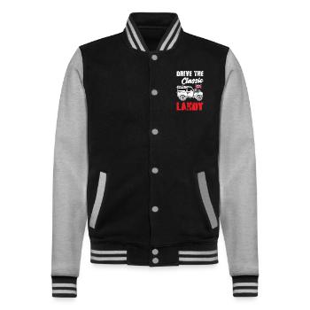 Drive The Classic Landy - College Sweat Jacket - black/heather grey - Front - Nik (191cm) & Marisol (170cm)