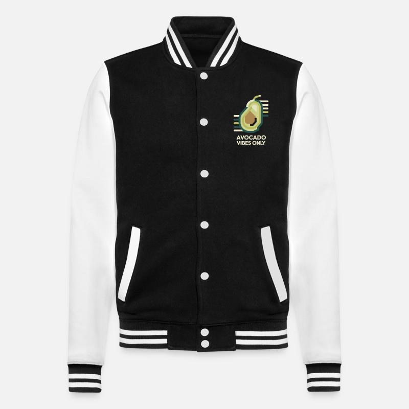 Avocado Vibes Only - College Sweat Jacket - black/white