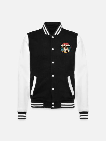 Retro Cocker Spaniel Vintage Dog Lover Gifts - College-Sweatjacke - Schwarz/Weiß
