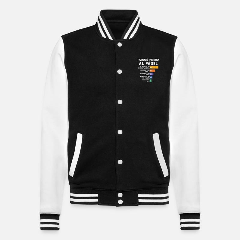 Padel Fun Player Why I Lose Padel - College Sweat Jacket - black/white