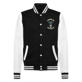 Kaffee statt Schlaf – Notfallmodus läuft - College-Sweatjacke - Schwarz/Weiß - Vorne - Nik (191cm) & Marisol (170cm)