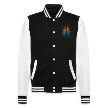 Bicycle Road Bike Vintage Retro - College Sweat Jacket - black/white - Front - Nik (191cm) & Marisol (170cm)