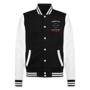 I Missed You Sniper - College Sweat Jacket - black/white - Front - Nik (191cm) & Marisol (170cm)