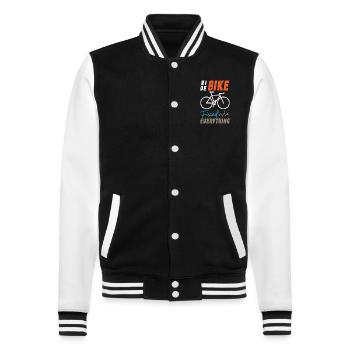 Ride Bike Fixed Everything - College-Sweatjacke - Schwarz/Weiß - Vorne - Nik (191cm) & Marisol (170cm)