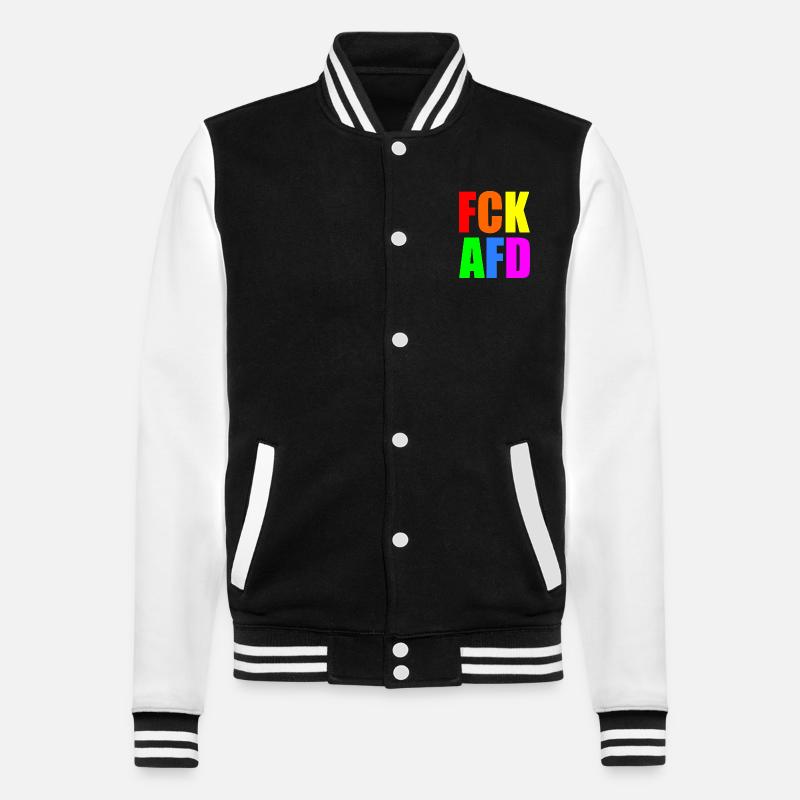 Fck afd - College-Sweatjacke - Schwarz/Weiß