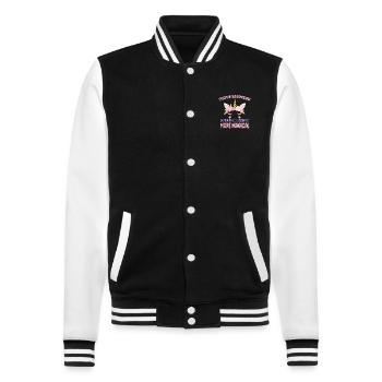 Executive Assistanticorn like a normal Assistant - College Sweat Jacket - black/white - Front - Nik (191cm) & Marisol (170cm)