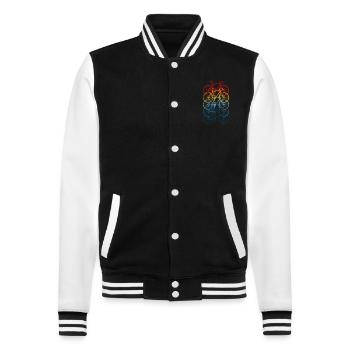 Bicycle Road Bike Vintage Retro Grunge - College Sweat Jacket - black/white - Front - Nik (191cm) & Marisol (170cm)