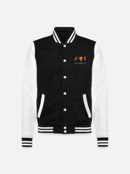 Programmeur, Codeur, Ordinateur, Nerd, Geek, Codage, Drôle - Veste Teddy - noir/blanc