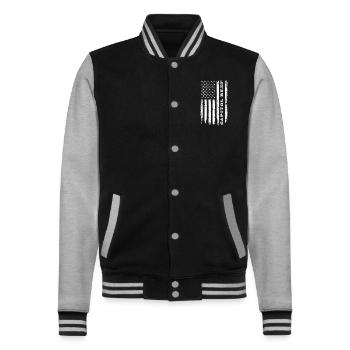 Flagge USA Capitol Reef Nationalpark Geschenk - College-Sweatjacke - Schwarz/Grau meliert - Vorne - Nik (191cm) & Marisol (170cm)