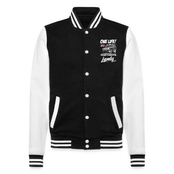Dont Waste It Fixing Landy - College Sweat Jacket - black/white - Front - Nik (191cm) & Marisol (170cm)