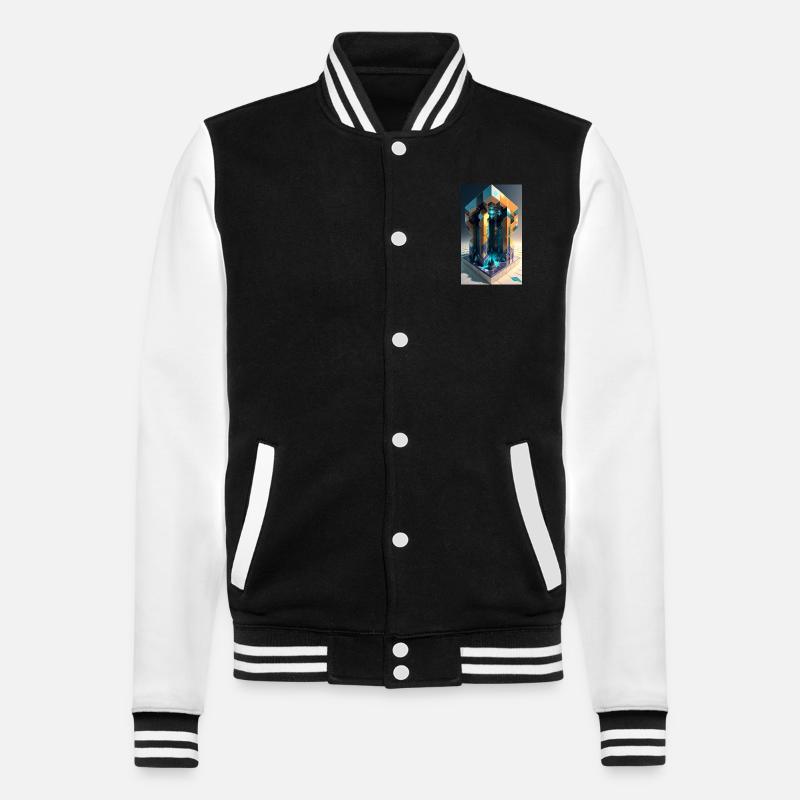 Verpixelte Träume - College-Sweatjacke - Schwarz/Weiß