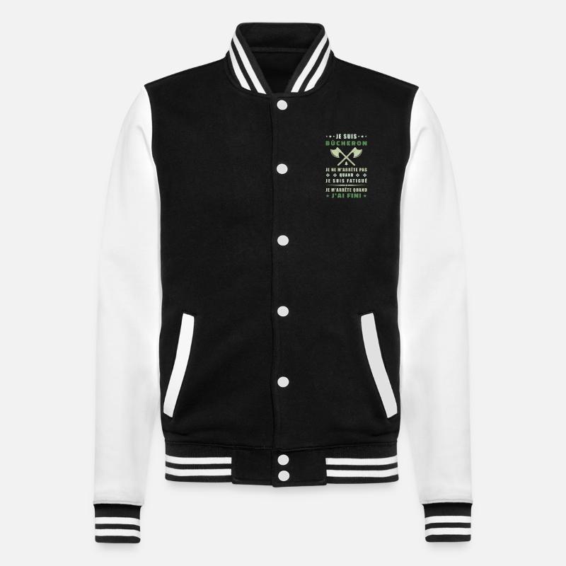 Je suis bûcheron - Veste Teddy - noir/blanc