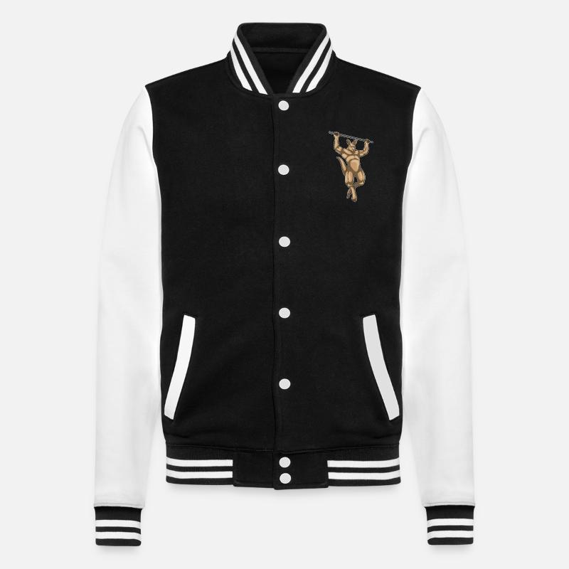 Kangourou Bodybuilder Pull-Ups Musculation - Veste Teddy - noir/blanc