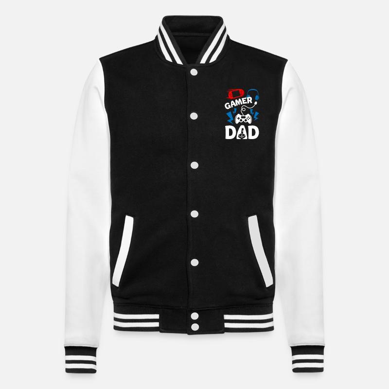 Gamer Dad - College-Sweatjacke - Schwarz/Weiß