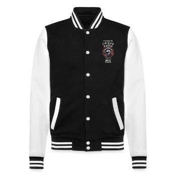 Feuerwehr Legenden sind im März geboren - College-Sweatjacke - Schwarz/Weiß - Vorne - Nik (191cm) & Marisol (170cm)