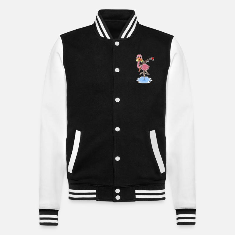Flamant rose Pêcheur Pêche - Veste Teddy - noir/blanc