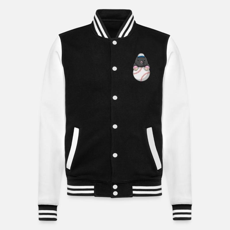 Mole Cap Baseball - Veste Teddy - noir/blanc