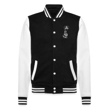 Tribal Wolf - College Sweat Jacket - black/white - Front - Nik (191cm) & Marisol (170cm)