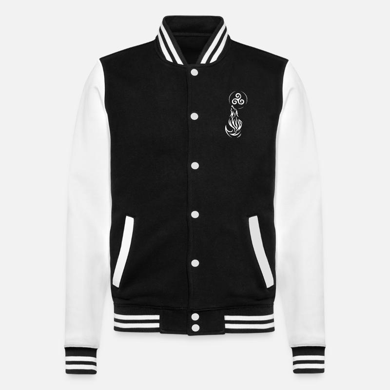 Stammeswolf - College-Sweatjacke - Schwarz/Weiß