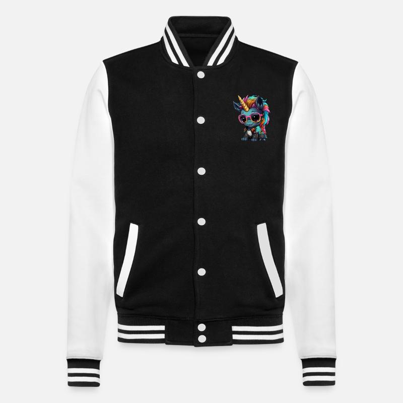 Conception de licorne Punker - Veste Teddy - noir/blanc