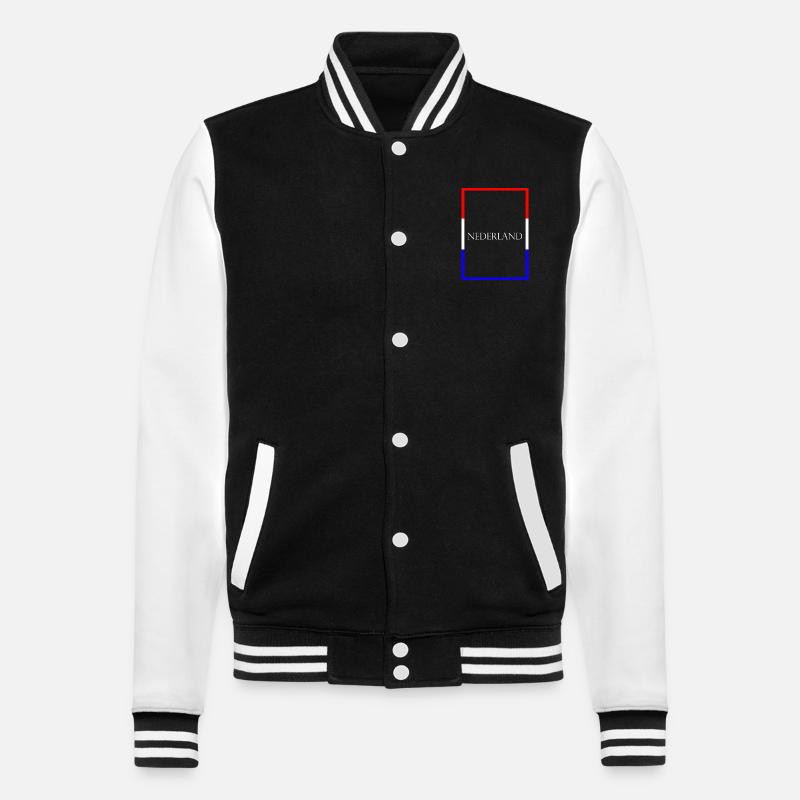 Pays-Bas Neterland, Drapeau de lettrage de déclaration - Veste Teddy - noir/blanc