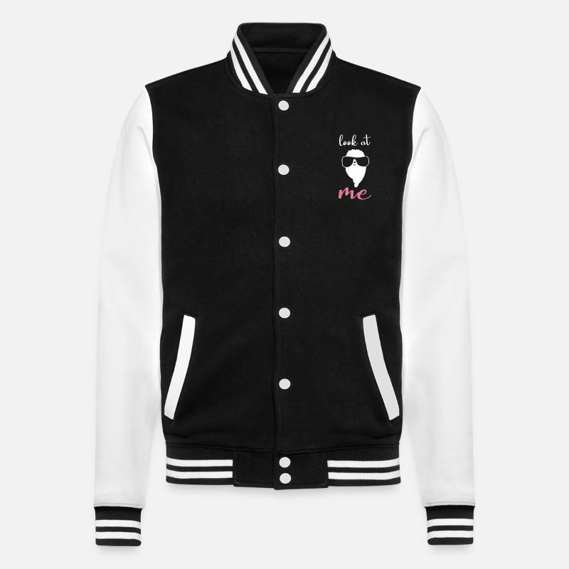 Zwergspitz - College-Sweatjacke - Schwarz/Weiß