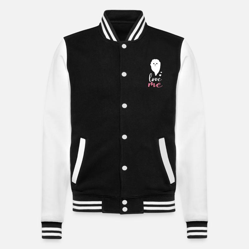 Zwergspitz - College-Sweatjacke - Schwarz/Weiß