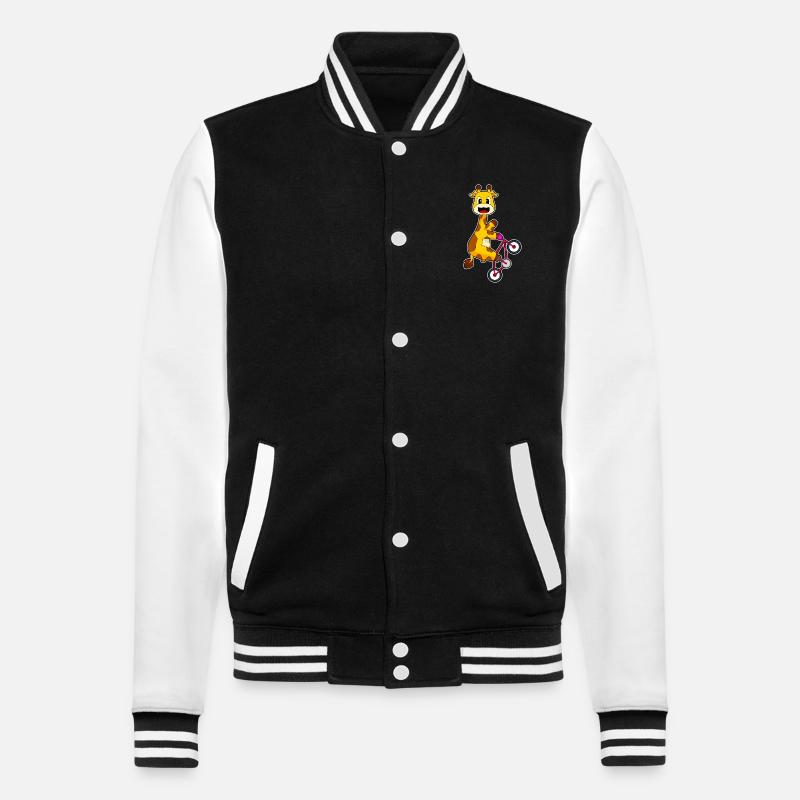 Giraffe Bicycle - College Sweat Jacket - black/white