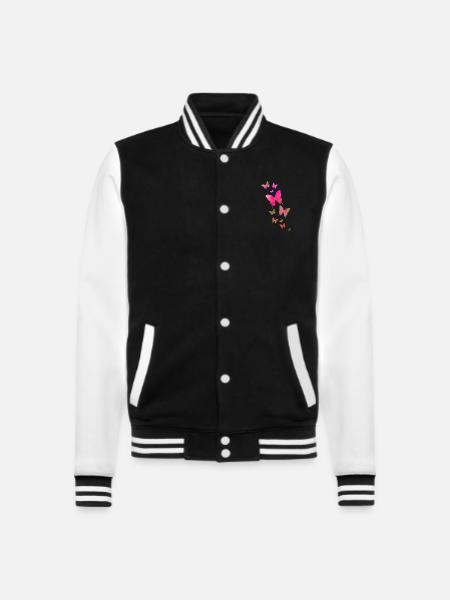 Schmetterling Schmetterling Tier bunt Farbe - College-Sweatjacke - Schwarz/Weiß