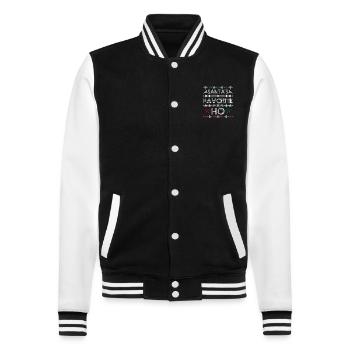 Santa's favorite ho - College Sweat Jacket - black/white - Front - Nik (191cm) & Marisol (170cm)