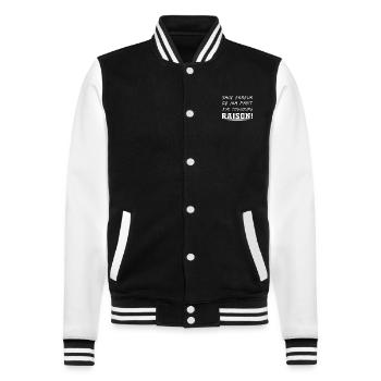 Unless I'm mistaken, I'm always right! - College Sweat Jacket - black/white - Front - Nik (191cm) & Marisol (170cm)