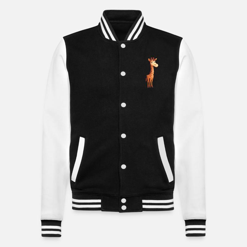 Funny Giraffe - College Sweat Jacket - black/white