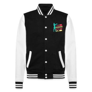 Fitness Fanatics Love Swinging With My Girl - College Sweat Jacket - black/white - Front - Nik (191cm) & Marisol (170cm)
