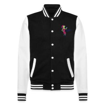 Papagena - in your desired colours - College Sweat Jacket - black/white - Front - Nik (191cm) & Marisol (170cm)