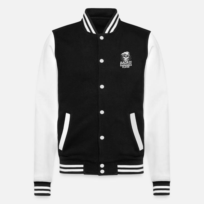 Harmonica Musican Badass Harmonica - College Sweat Jacket - black/white