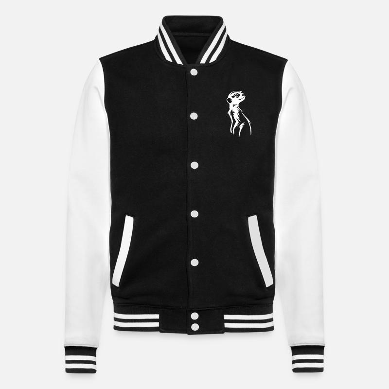 Meerkat Gift - College Sweat Jacket - black/white