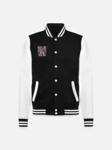 Gib mir Eine Hängematte Und Eistee Entspannungs-Vibes - College-Sweatjacke - Schwarz/Weiß