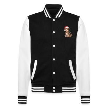 Glen of Imaal Terrier Christmas Lights Xmas Dogs - College-Sweatjacke - Schwarz/Weiß - Vorne - Nik (191cm) & Marisol (170cm)