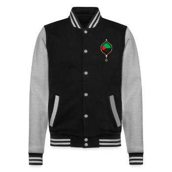 MARTINIQUE | FLAGGE | URBANE KUNSTSTOFFE - College-Sweatjacke - Schwarz/Grau meliert - Vorne - Nik (191cm) & Marisol (170cm)