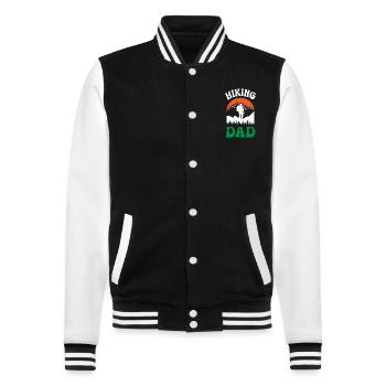 Hiking Dad - College Sweat Jacket - black/white - Front - Nik (191cm) & Marisol (170cm)