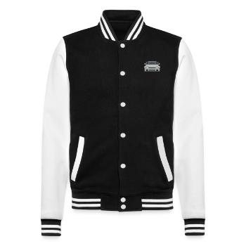 Car Pixel Art Grey - College Sweat Jacket - black/white - Front - Nik (191cm) & Marisol (170cm)