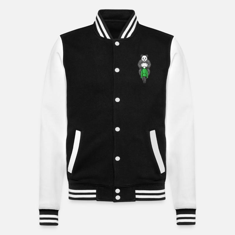 Panda Motorroller - College-Sweatjacke - Schwarz/Weiß