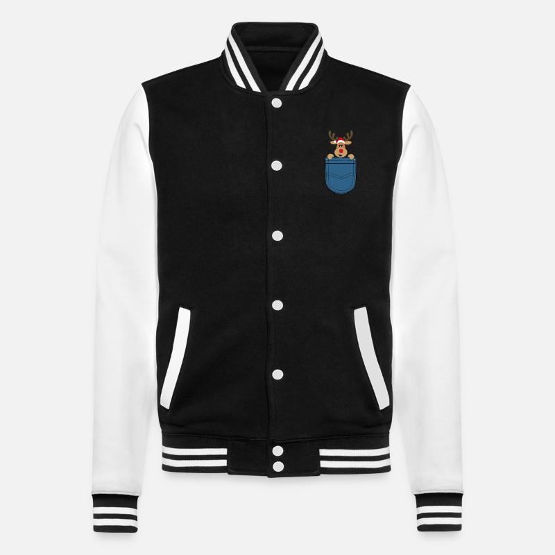 Orignal de Noël dans la poche de poitrine - Veste Teddy - noir/blanc