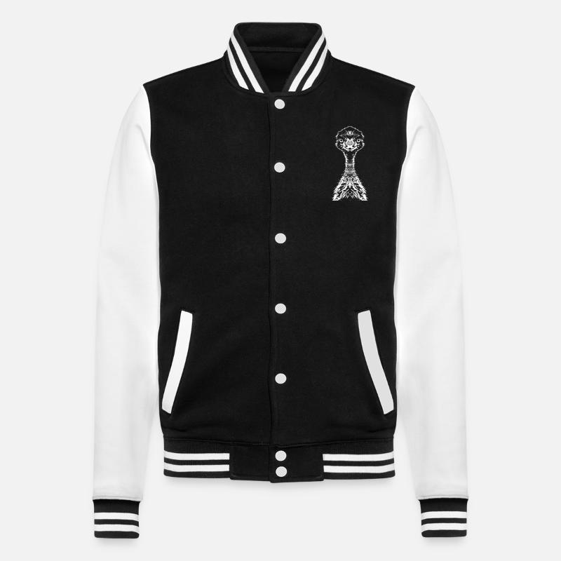 Emu / Ratite / Portrait - Veste Teddy - noir/blanc