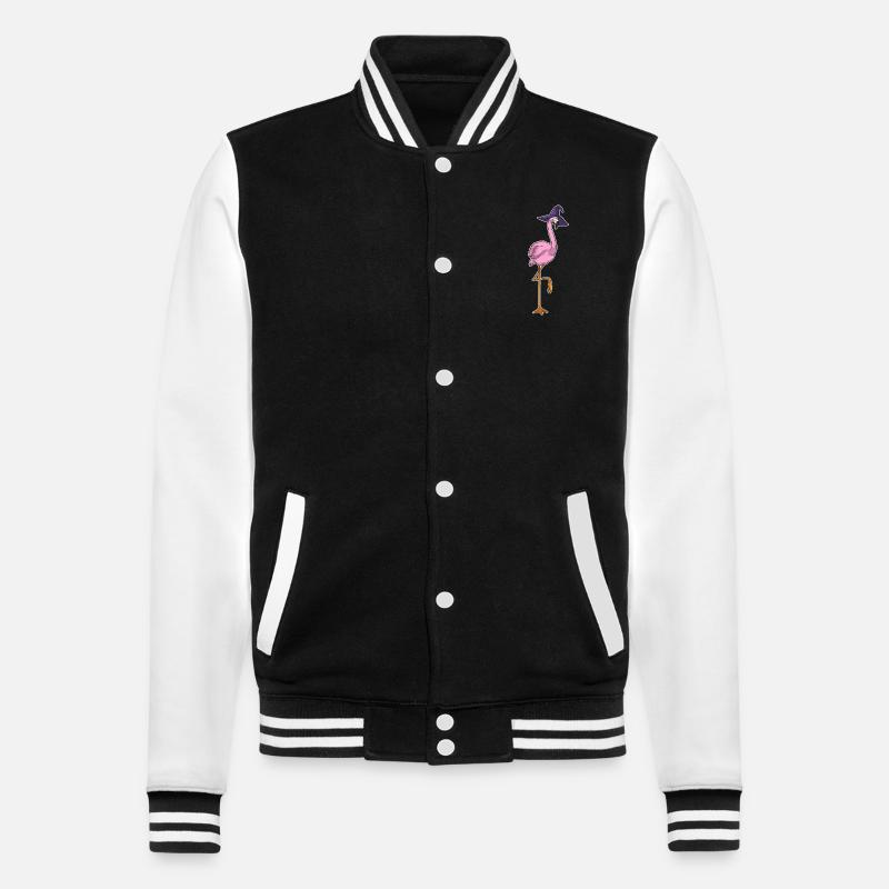 Flamingo Witch Hat - College Sweat Jacket - black/white