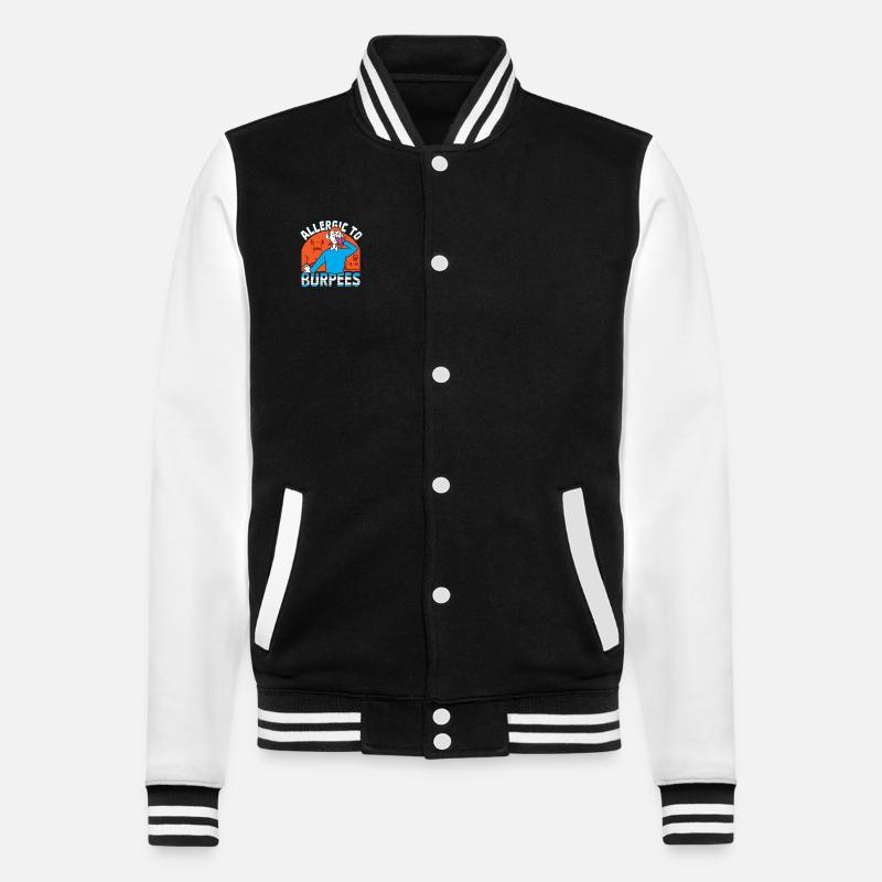Burpees Training, Squat, Kardiotraining - College-Sweatjacke - Schwarz/Weiß