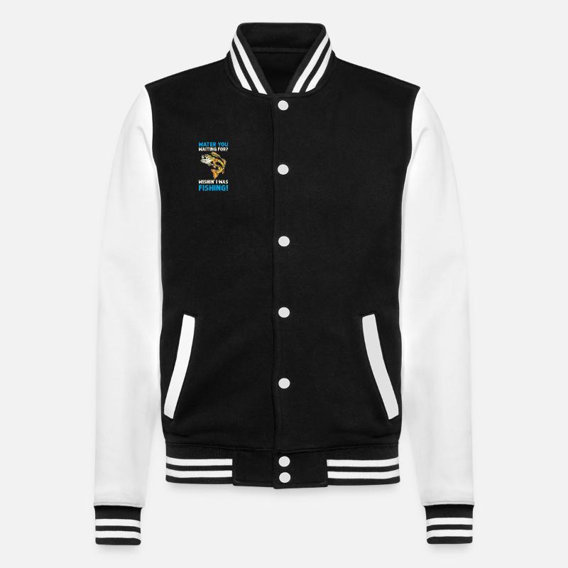 Pêche Pêche Poisson Appât Pêcheur - Veste Teddy - noir/blanc